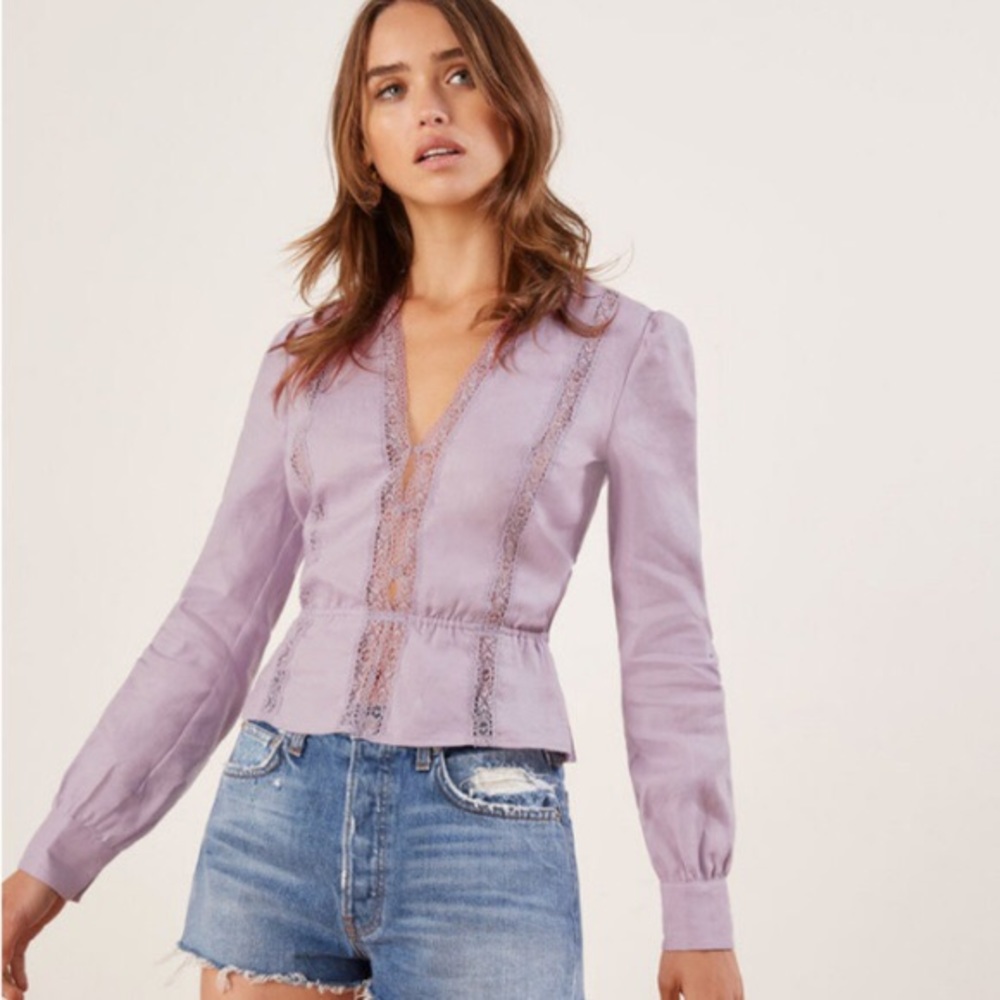 Reformation Odette Top in Lilac